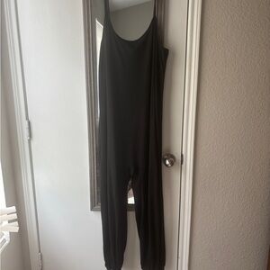 Black Sleeveless Jumpsuit with Scoop Neckline